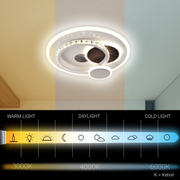 Heliox Crystal LED полилей, 43W, 4 кръга, студена/гореща/неутрална светлина, бяла