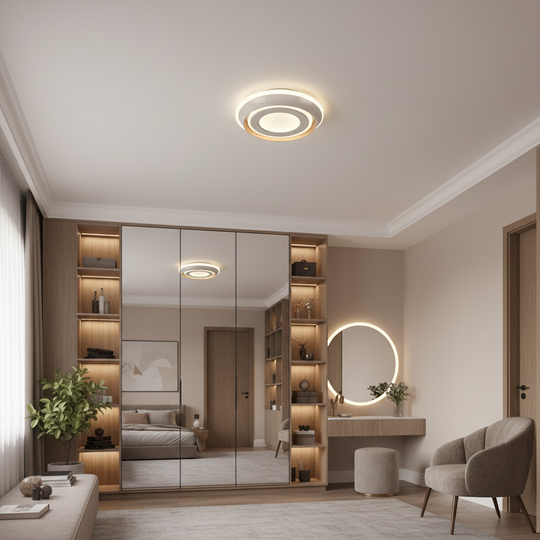 ЧЕРВЕН LED полилей, 27 W, диаметър 20 см, топла/неутрална/студена светлина, бял, метал и акрил