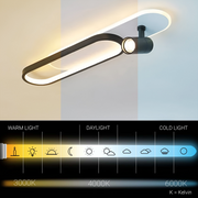 LED полилей с регулируем проектор на Fisilla 48W, студена/гореща/неутрална светлина, черна