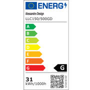 LED полилей с дистанционно управление и кристал VERTUS 31W, 49см, Кръг, Студена/Топла/Неутрална светлина, Димируем, Златен