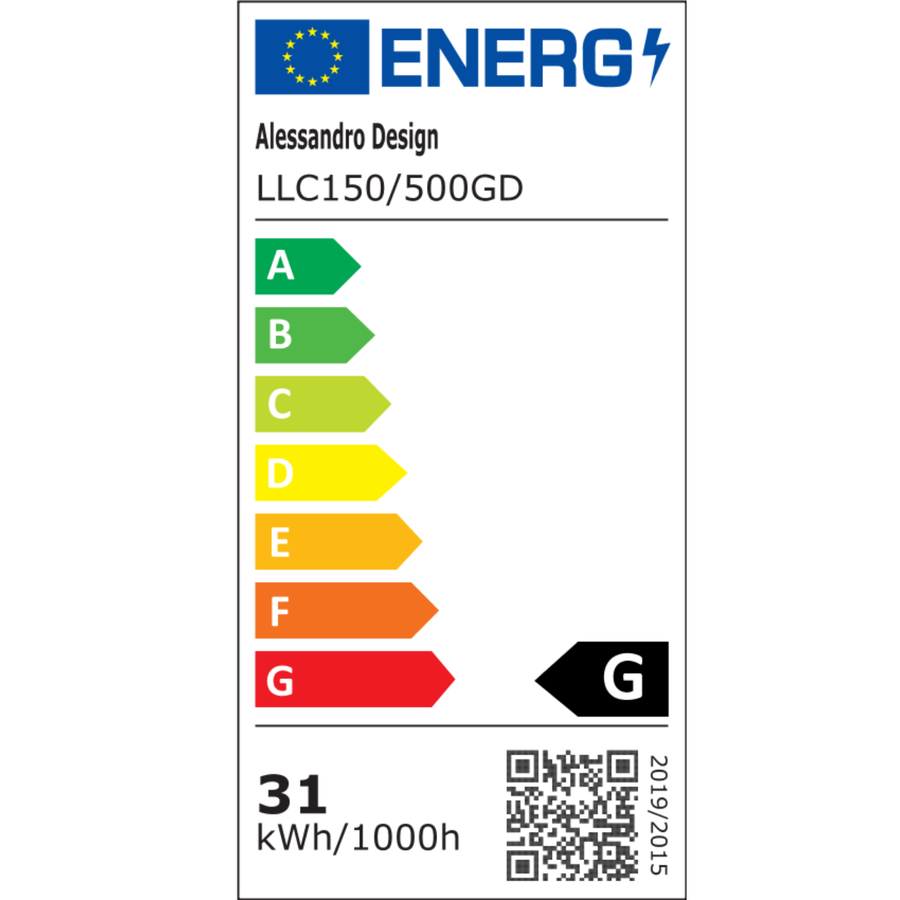 LED полилей с дистанционно управление и кристал VERTUS 31W, 49см, Кръг, Студена/Топла/Неутрална светлина, Димируем, Златен