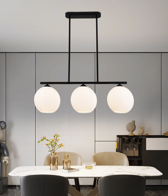 Висящ полилей LM520/3BK, 3XE27, 59*20*25, черен, бял, желязо, плексиглас