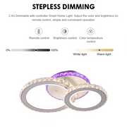 LED полилей с дистанционно управление и Crystal Nova RGB 43W, 2 кръга, студена/гореща/неутрална светлина, маргаритка, бяло