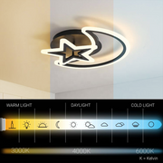 LED полилей с месец за дистанционно управление и 45W звезда, 2 елемента, студена/гореща/неутрална светлина, нестабилна, черна