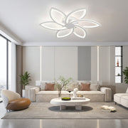 LED полилей с дистанционно управление и кристал FLORA 82W, 6 венчелистчета, Студена/Топла/Неутрална светлина, Димируем, Бял