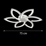 LED полилей с дистанционно управление и кристал FLORA 82W, 6 венчелистчета, Студена/Топла/Неутрална светлина, Димируем, Бял