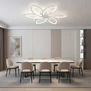 LED полилей с дистанционно управление и кристал FLORA 82W, 6 венчелистчета, Студена/Топла/Неутрална светлина, Димируем, Бял