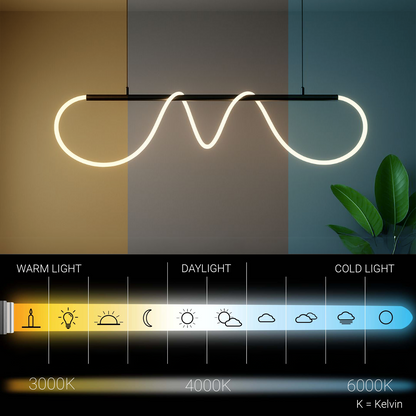 DIVINO LED полилей с гъвкава силиконова тръба - 62W, регулируема светлина, матово черно