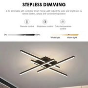 LED полилей с дистанционно управление LINEX, 43W, 4 елемента, линеен, студена/топла/неутрална светлина, димируем, черен