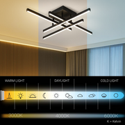 LED полилей с дистанционно управление LINEX, 43W, 4 елемента, линеен, студена/топла/неутрална светлина, димируем, черен