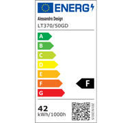 LED полилей, окачен с дистанционно управление на Fausto II, 43W, студена/гореща/неутрална светлина, нестабилна, регулируема височина, злато