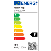 LED полилей LT660/3BK, 3 елемента, 32W, светлина 3000/4000/6000K, черен, регулируема височина