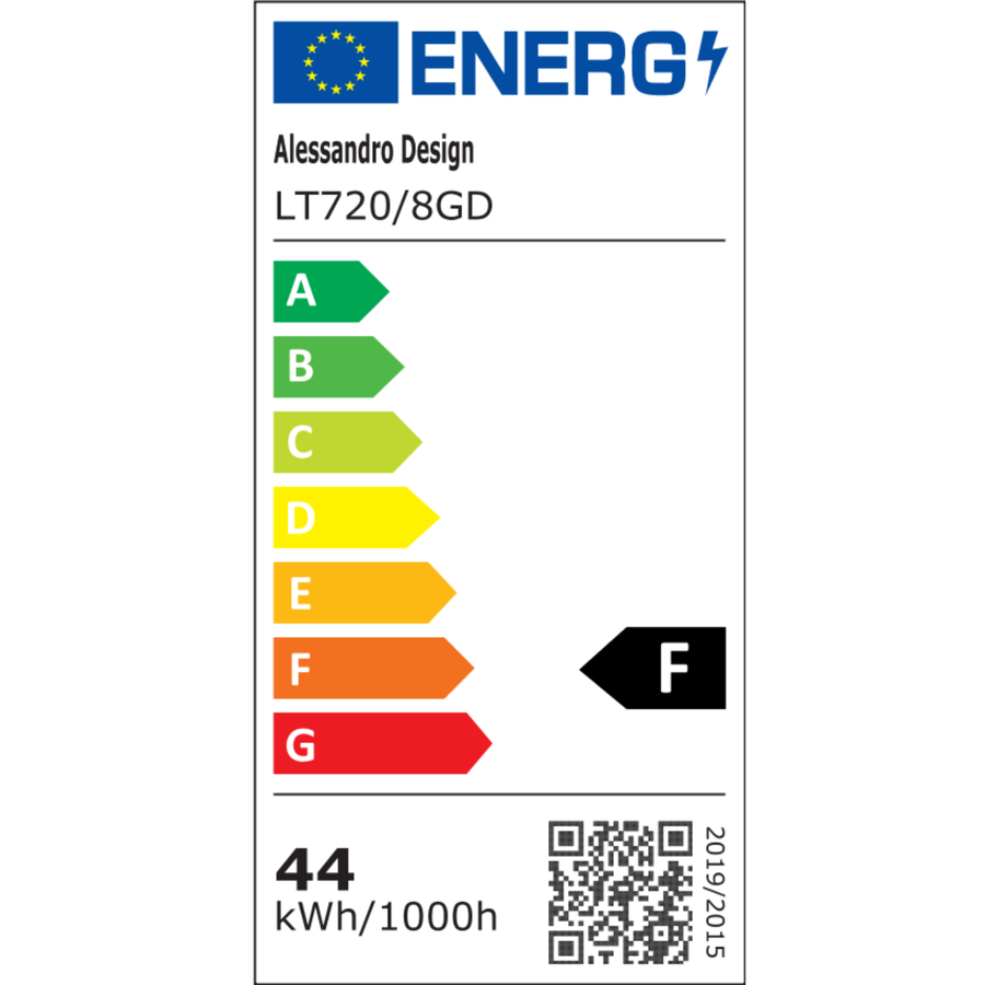 LED похот на телекомда Мария, 8 елемента, 63W, гореща/студена/неутрална светлина, недобросъвестно, злато