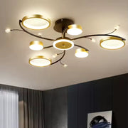 LED полилей с дистанционно управление на Карина, 61W, 6 елемента, гореща/студена/неутрална светлина, недобросъвестно, злато
