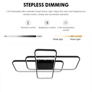 LED полилей с дистанционно управление ос 96W, 3 елемента, студена/гореща/неутрална светлина, нестабилна, черна