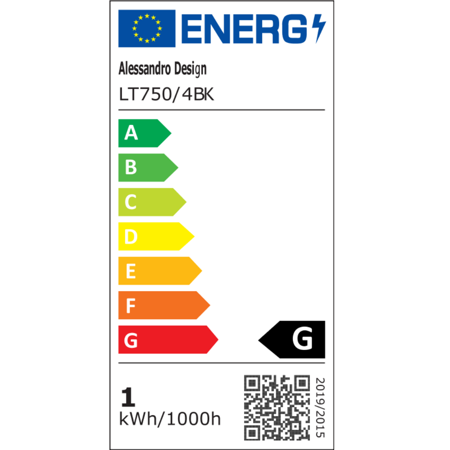 LED полилей с дистанционно управление 98W, 4 Елемента, Студена/Топла/Неутрална светлина, Димируем, Черен