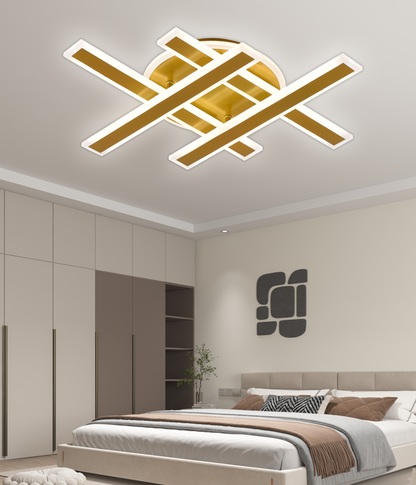 LED полилей с дистанционно управление LT755/4GD, 85W, 46*5.5*7.5, IP20, студена/топла/неутрална светлина, димируем, злато, желязо, плексиглас