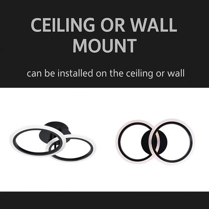 LED полилей с дистанционно управление на Betty 28W, 2 кръга, студена/гореща/неутрална светлина, нестабилна, черна