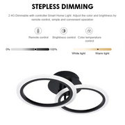 LED полилей с дистанционно управление на Betty 28W, 2 кръга, студена/гореща/неутрална светлина, нестабилна, черна