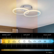 LED полилей с дистанционно BETTY 27W, 2 кръга, Студена/Топла/Неутрална светлина, Димируем, Бял