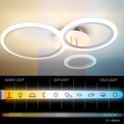 LED полилей с дистанционно управление на Betty 41W, 3 кръга, студ/гореща/неутрална светлина, нестабилен, бял