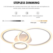 LED полилей с дистанционно управление на Betty 41W, 3 кръга, студ/гореща/неутрална светлина, нестабилен, бял