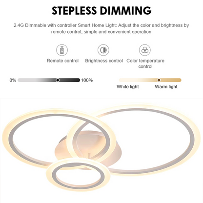 LED полилей с дистанционно управление на Betty 41W, 3 кръга, студ/гореща/неутрална светлина, нестабилен, бял