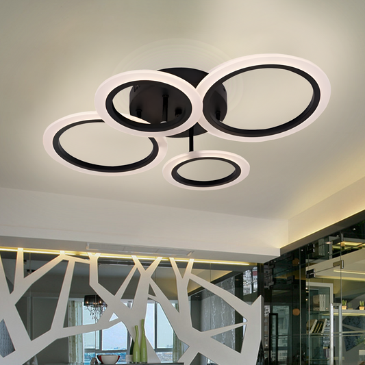 LED полилей с дистанционно управление на Бети 44W, 4 кръга, студ/гореща/неутрална светлина, нестабилна, черна