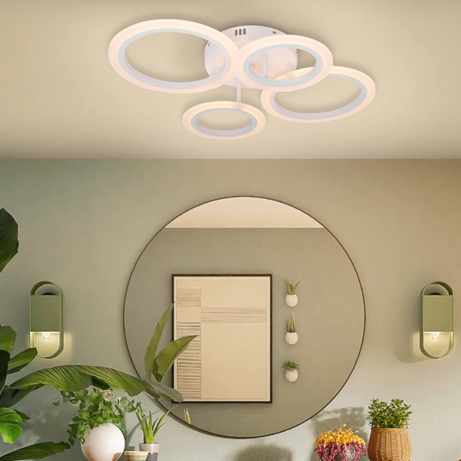 LED полилей с дистанционно управление на Бети, 44W, 4 кръга, студена/гореща/неутрална светлина, нестабилна, бяла