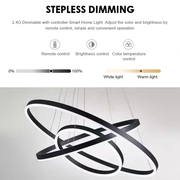 LED полилей, окачен с 84W дистанционно управление, 3 кръга, студена/гореща/неутрална светлина, нестабилна, черна, регулируема височина