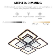 LED полилей със сусамово дистанционно управление 77W, 4 квадрата, студена/гореща/неутрална светлина, нестабилна, черна