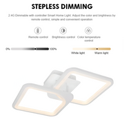 LED полилей със Zoe 69W дистанционно управление, 2 квадрата, студена/гореща/неутрална светлина, проклета, бяла