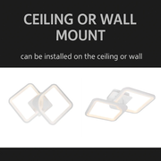 LED полилей със Zoe 69W дистанционно управление, 2 квадрата, студена/гореща/неутрална светлина, проклета, бяла