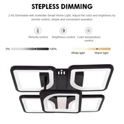 LED полилей с Zoe 68W дистанционно управление, 5 квадрата, студ/гореща/неутрална светлина, нестабилен, черен