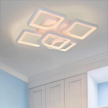 LED полилей с Zoe 96W дистанционно управление, 5 квадрата, студ/гореща/неутрална светлина, нестабилна, бяла