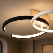 LED полилей с дистанционно VECTOR SEMIARC 40W, 2 Елемента, Студена/Топла/Неутрална светлина, Димируем, Черно Бял