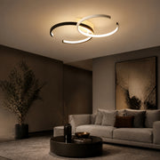 LED полилей с дистанционно VECTOR SEMIARC 40W, 2 Елемента, Студена/Топла/Неутрална светлина, Димируем, Черно Бял