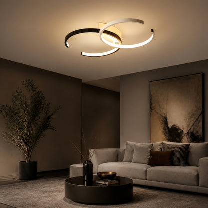 LED полилей с дистанционно VECTOR SEMIARC 40W, 2 Елемента, Студена/Топла/Неутрална светлина, Димируем, Черно Бял