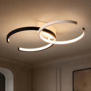 LED полилей с дистанционно VECTOR SEMIARC 40W, 2 Елемента, Студена/Топла/Неутрална светлина, Димируем, Черно Бял
