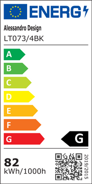 LED полилей с дистанционно управление и кристал NOVA ROTONDA RGB 82W, 4 кръга, Студена/Топла/Неутрална светлина, Димируем, Черен
