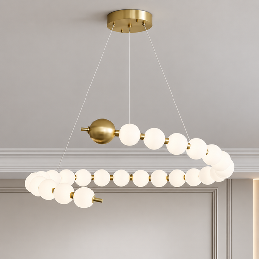 Aurelia 41W акрилен LED висящ полилей с дистанционно управление, димируем, 3000K/4000K/6000K, злато, метал и акрил