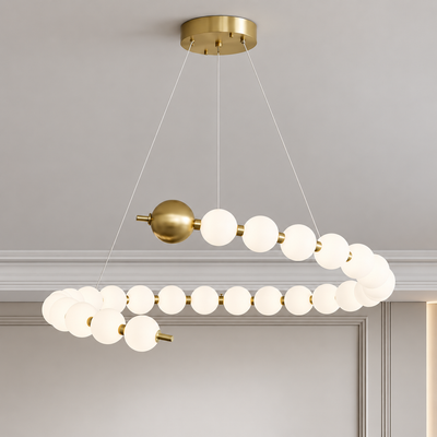 Aurelia 41W акрилен LED висящ полилей с дистанционно управление, димируем, 3000K/4000K/6000K, злато, метал и акрил