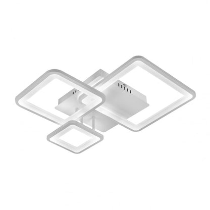 LED полилей с Zoe Remote Control, 64W, 3 квадрата, студ/гореща/неутрална светлина, нестабилен, бял