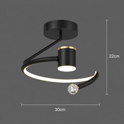 LED полилей, 24W, 30x25см, Студена/Топла/Неутрална светлина, Черен