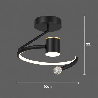LED полилей, 24W, 30x25см, Студена/Топла/Неутрална светлина, Черен