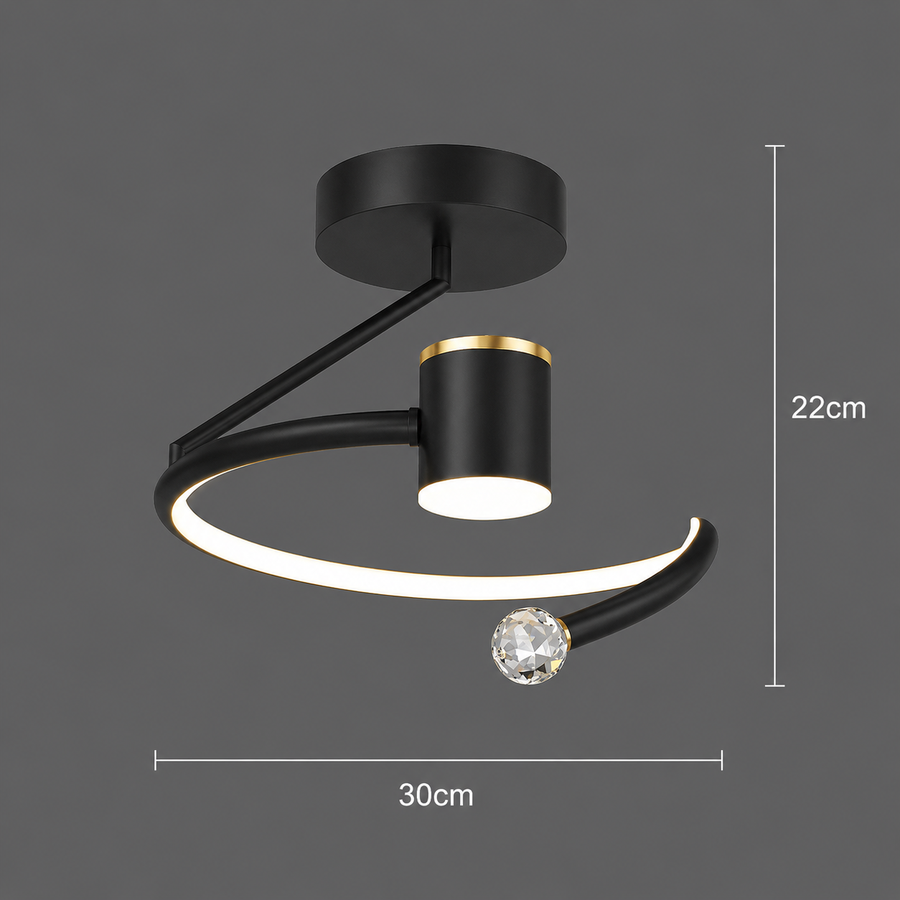 LED полилей, 24W, 30x25см, Студена/Топла/Неутрална светлина, Черен