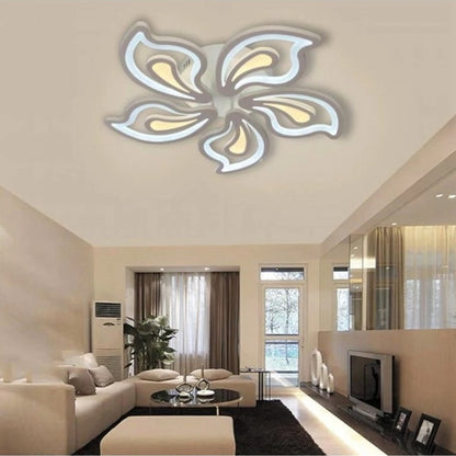 LED полилей с 96W славно дистанционно управление, 5 венчелистчета, студена/гореща/неутрална светлина, нестабилна, бяла