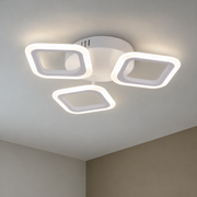 LED полилей ERIKA 20W, 3 квадрата, топла/неутрална/студена светлина, бял, метал и акрил