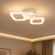 LED полилей ERIKA 27W, 2 квадрата, неутрална светлина, бяло