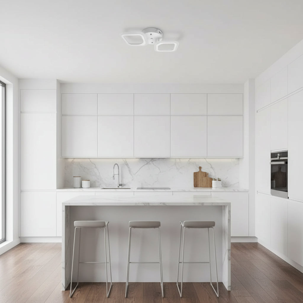 LED полилей ERIKA 27W, 2 квадрата, неутрална светлина, бял апликиран LED полилей Заглавие по подразбиране Alessandro Design